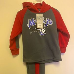 Victory League 2-piece hoodie red and grey MVP fleece set.